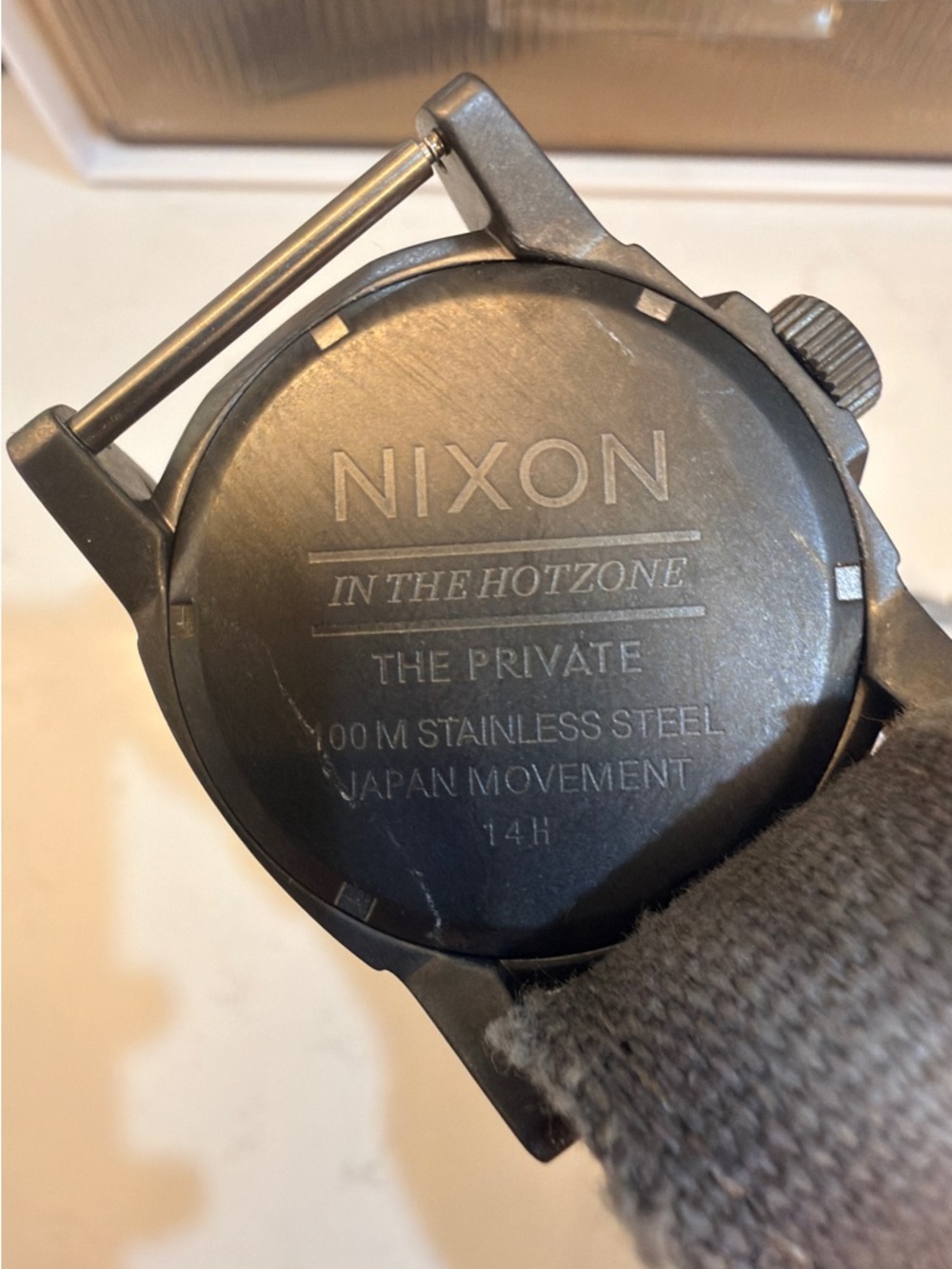 Nixon Gray Canvas Strap Watch with Black Case - Picture 4 of 4